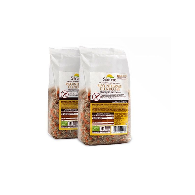 ARROZ INTEGRAL CON LENTEJAS BOLSA 400gr.